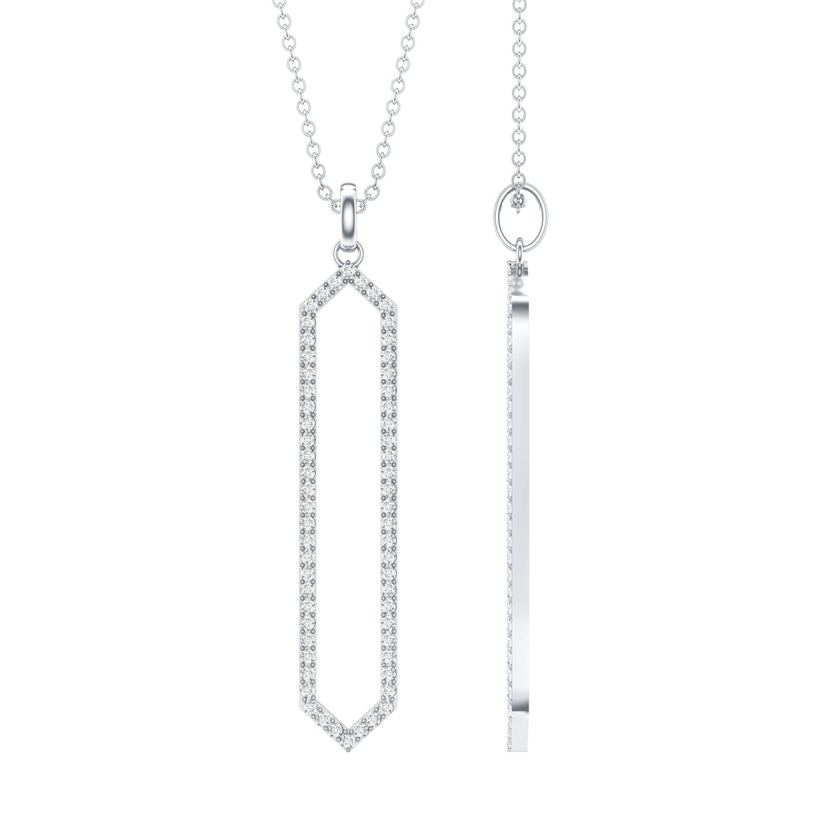 Certified Diamond Geometric Necklace For Women