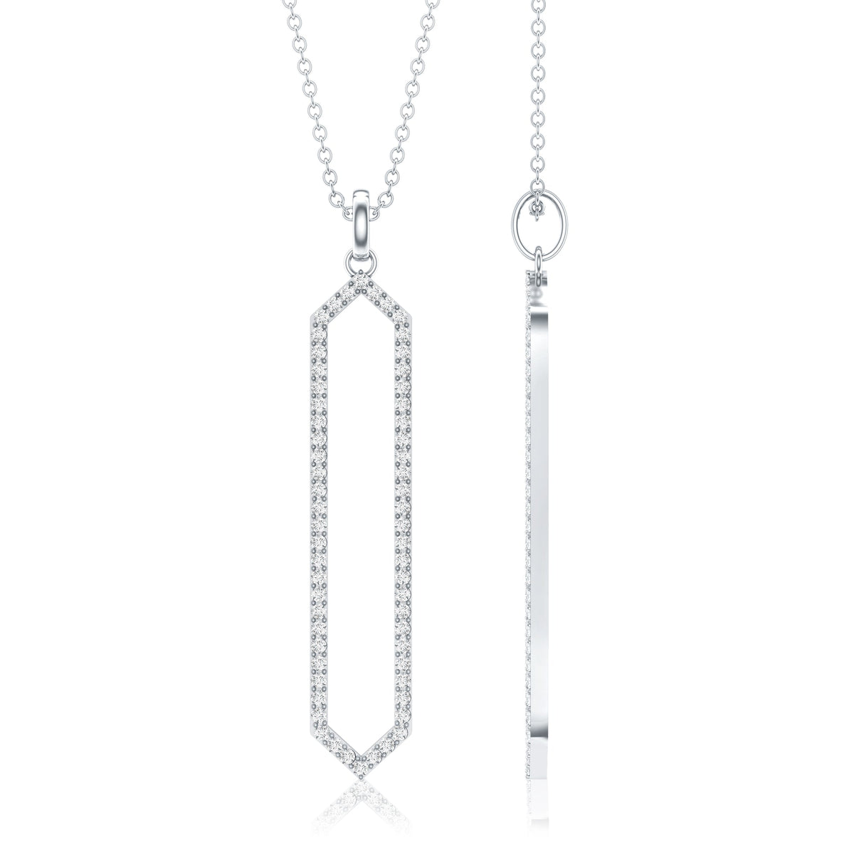 Certified Diamond Geometric Necklace For Women