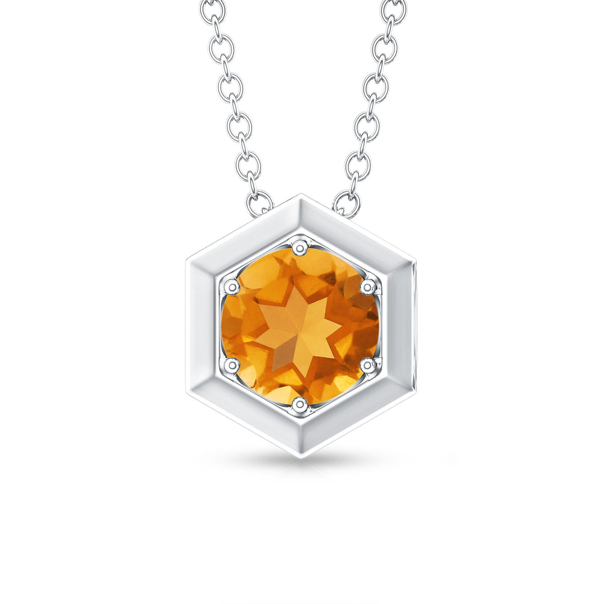 1.2 Carat Natural Citrine Hexagon Pendant