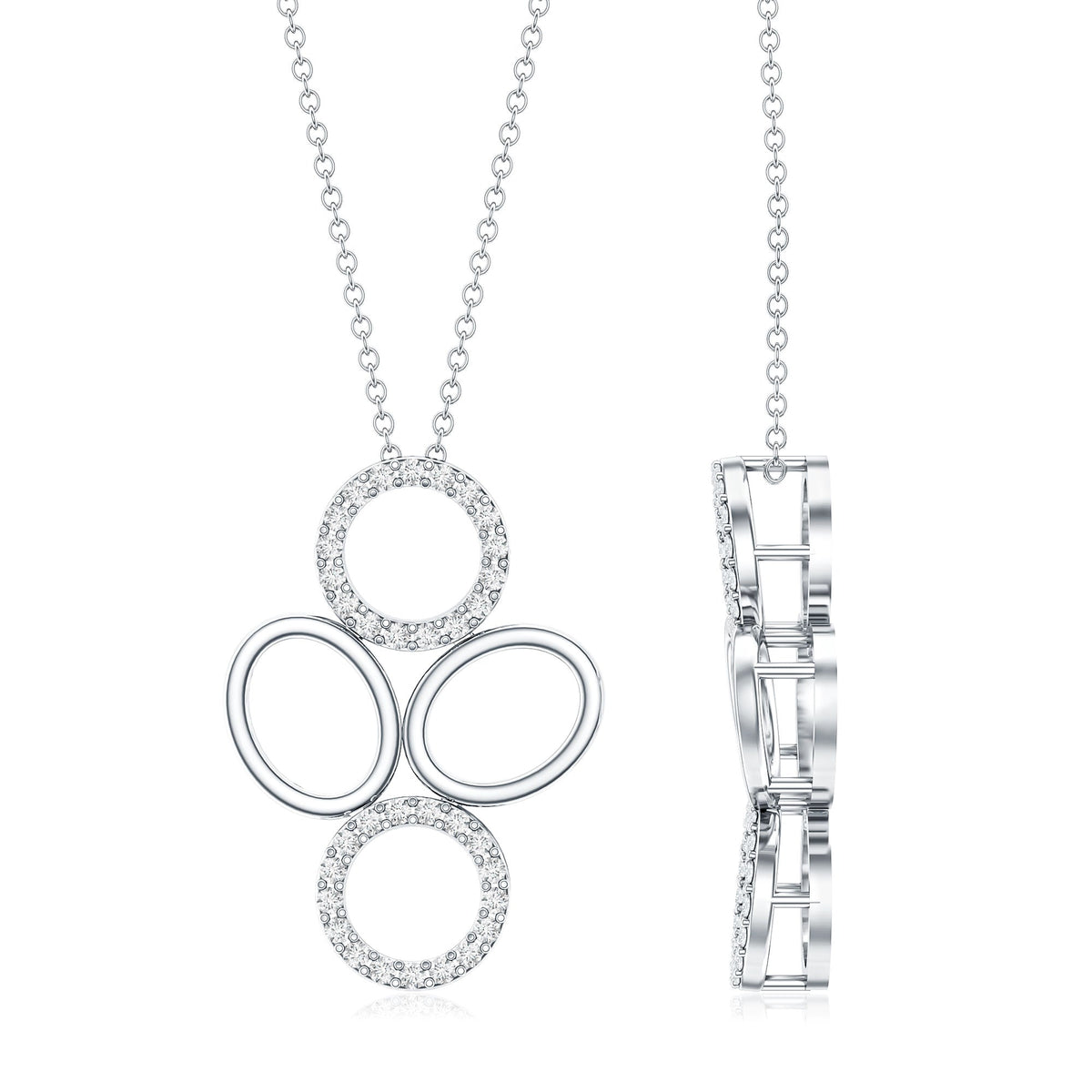 Certified Diamond Contemporary Necklace For Her