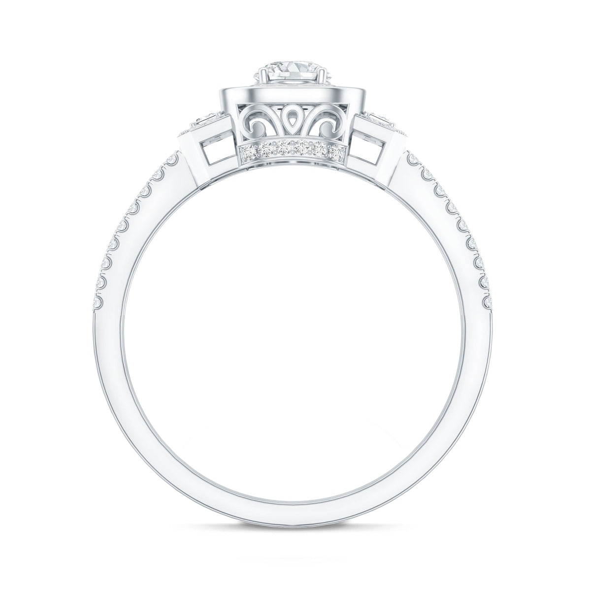 Certified Moissanite Vintage Inspired Engagement Ring