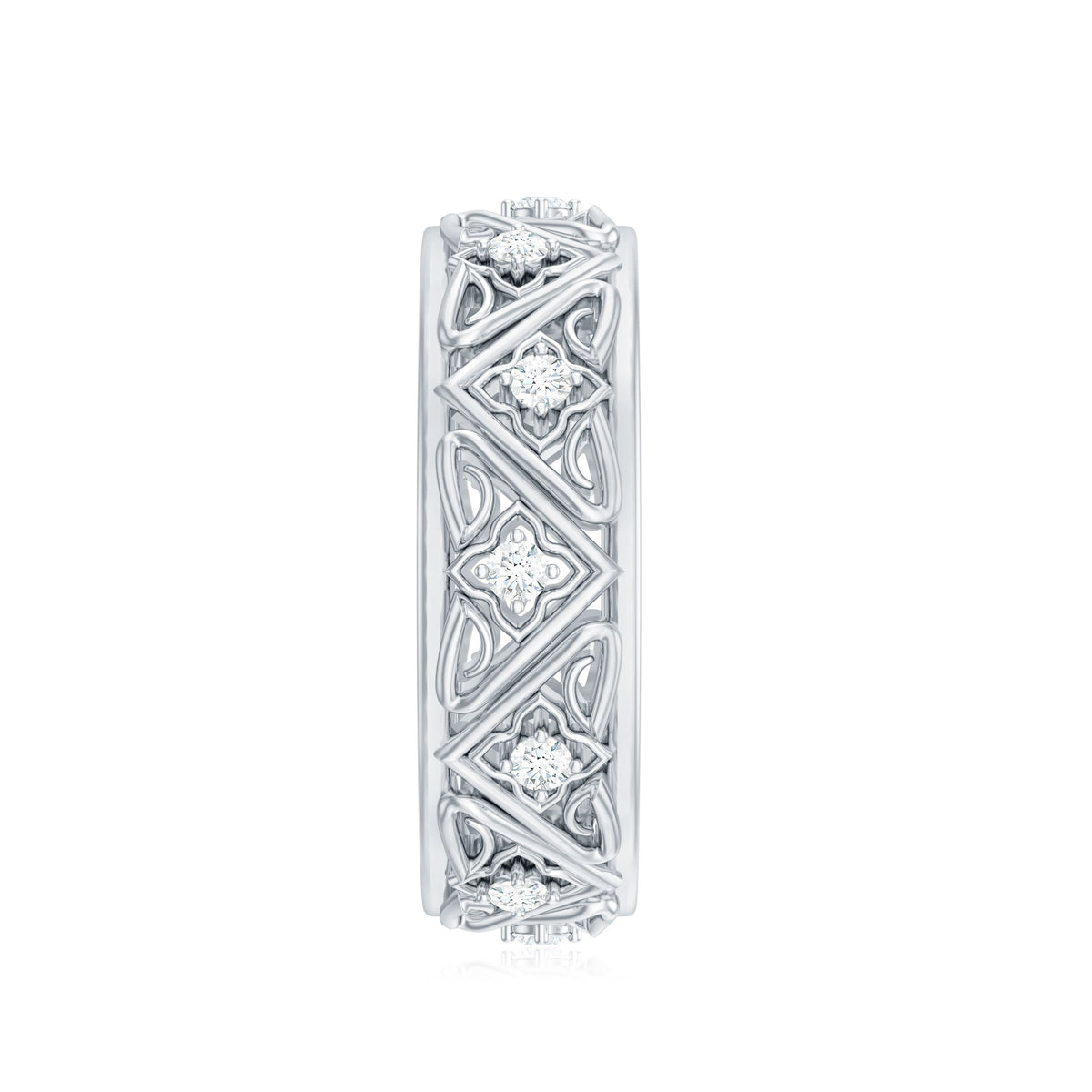 Vintage Style Diamond Wedding Band Ring