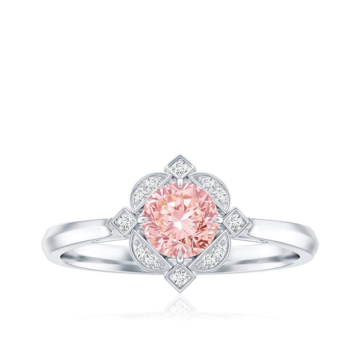 Vintage Inspired Lab Grown Pink Diamond Engagement Ring with IGI Certificate