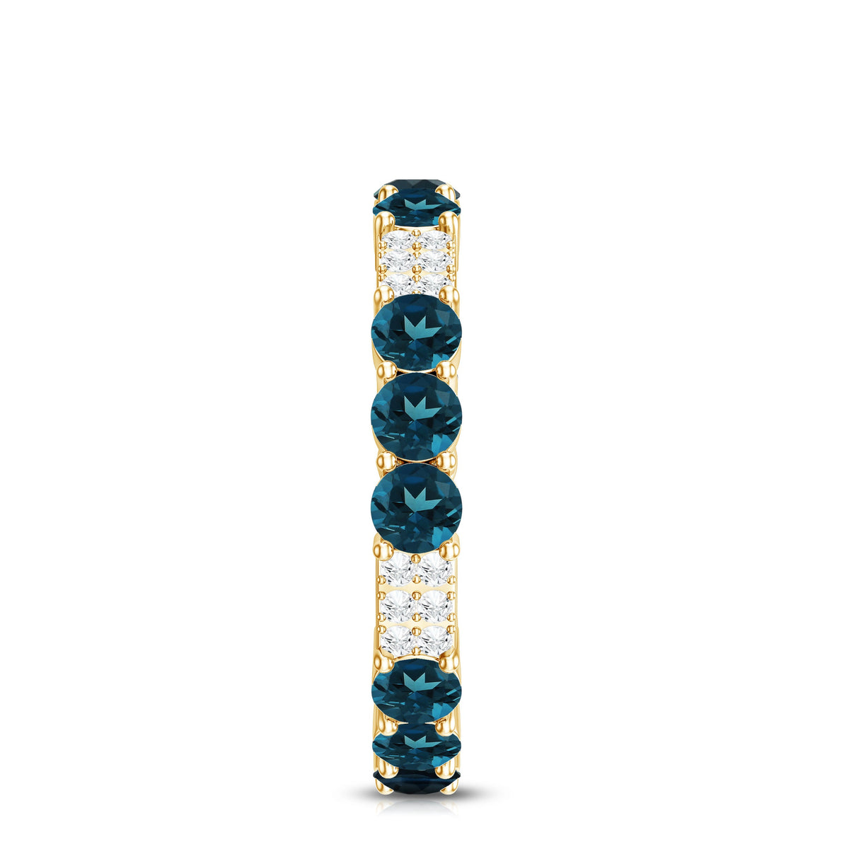 London Blue Topaz and Diamond Designer Full Eternity Band