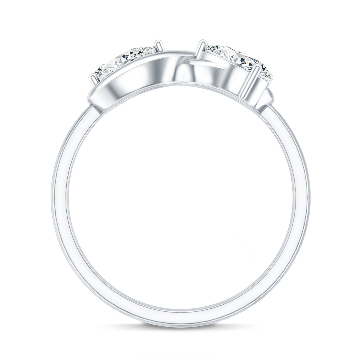Lab Grown Diamond Toi Et Moi Promise Ring with Infinity Knot