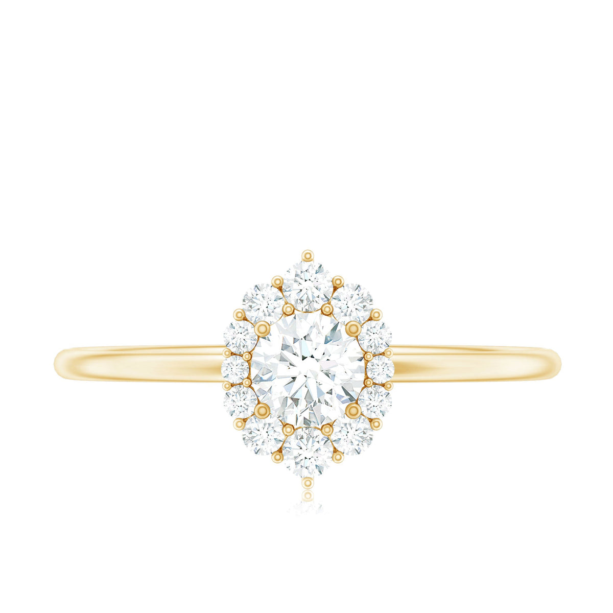 Minimal Real Diamond Engagement Ring with Halo