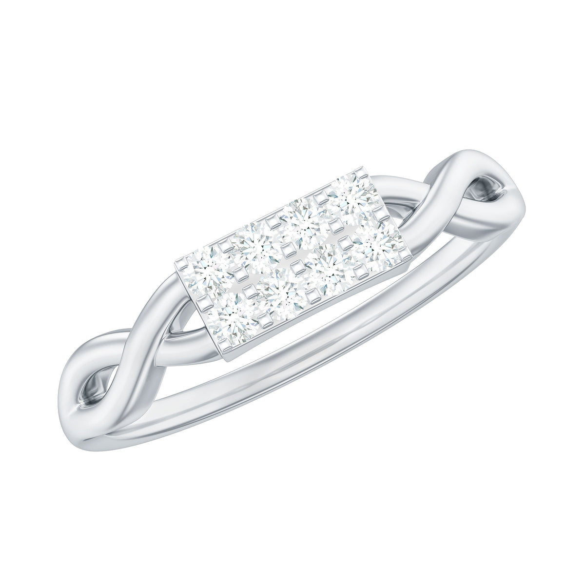 Contemporary Diamond Engagement Ring with Infinity Shank