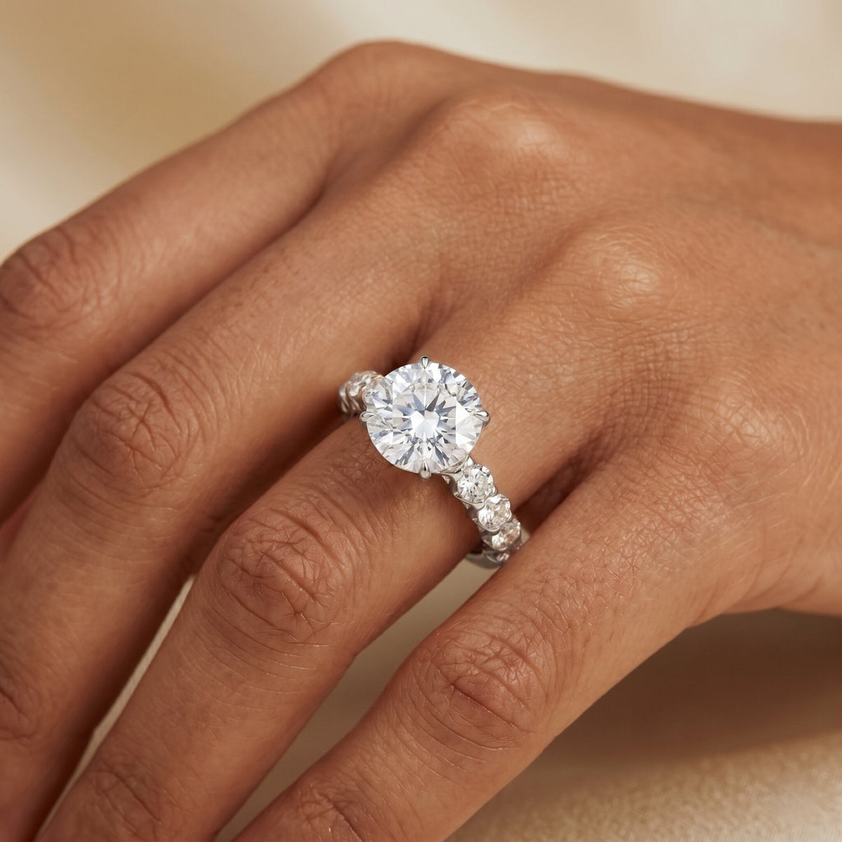 2 Carat Lab Grown Diamond Round Engagement Ring with IGI Certificate