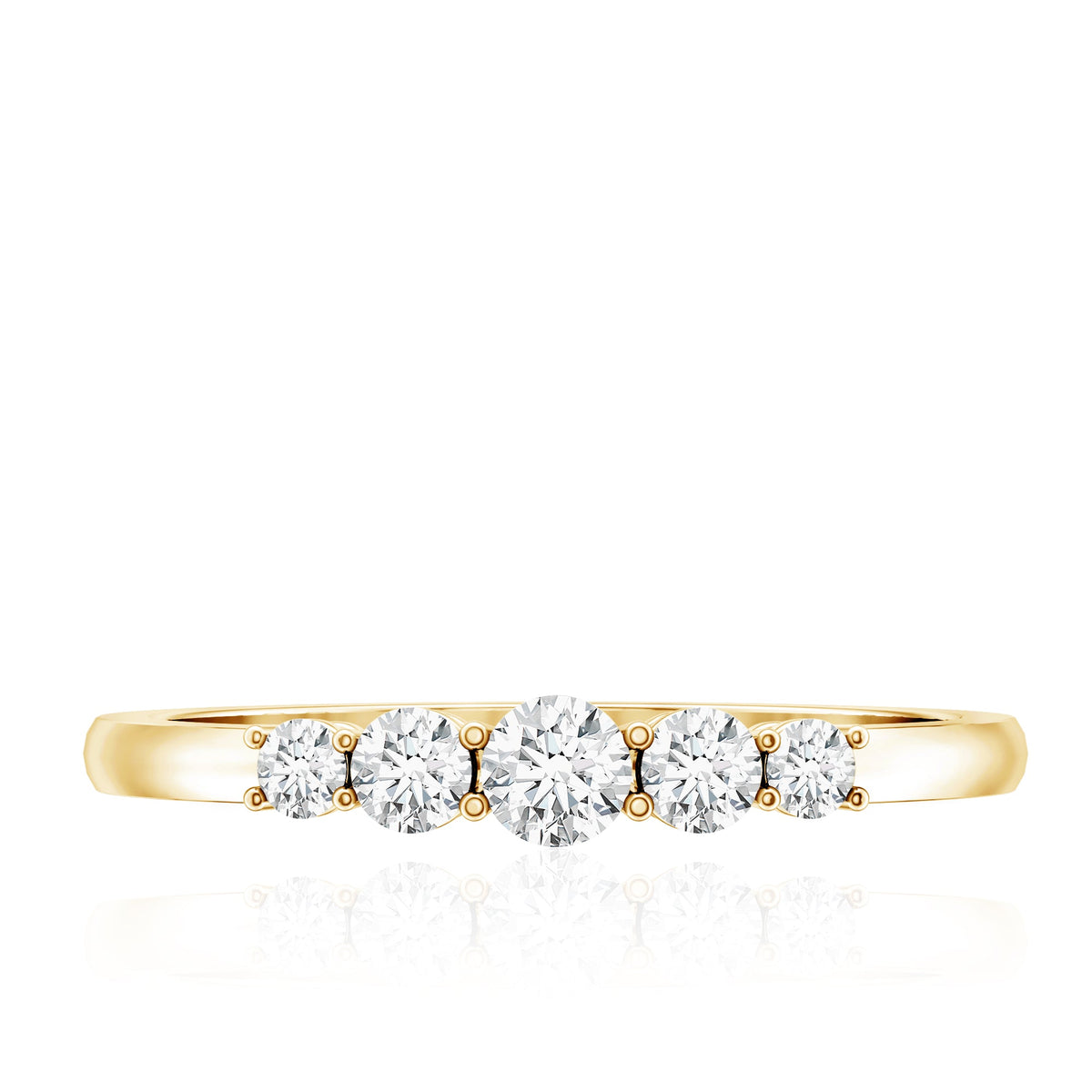 Round Cut Moissanite Five Stone Promise Ring