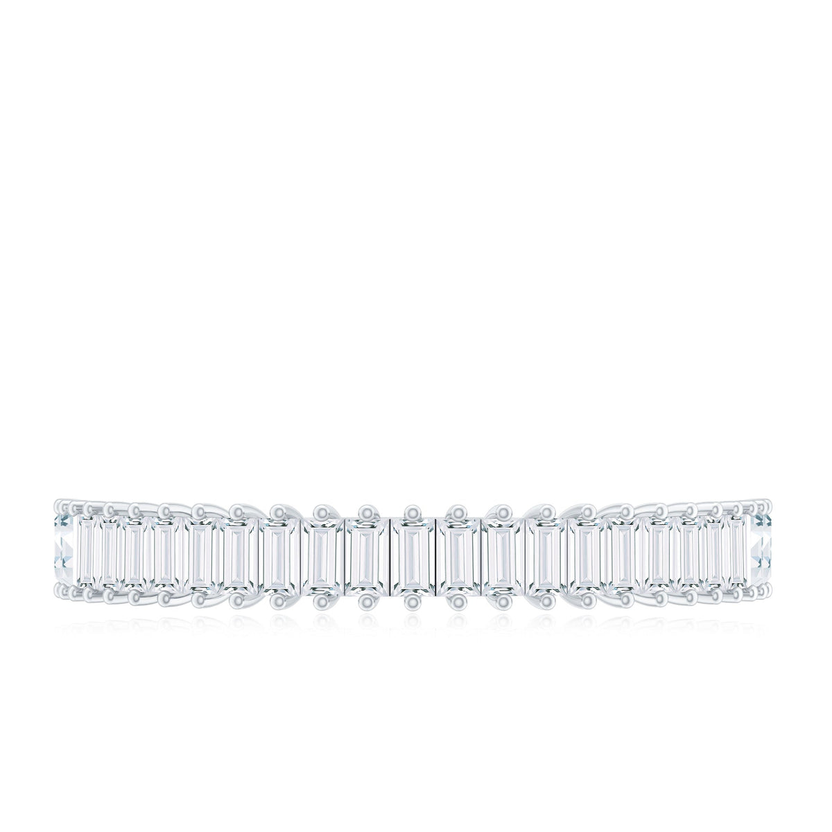 Natural Baguette Diamond Half Eternity Ring for Anniversary