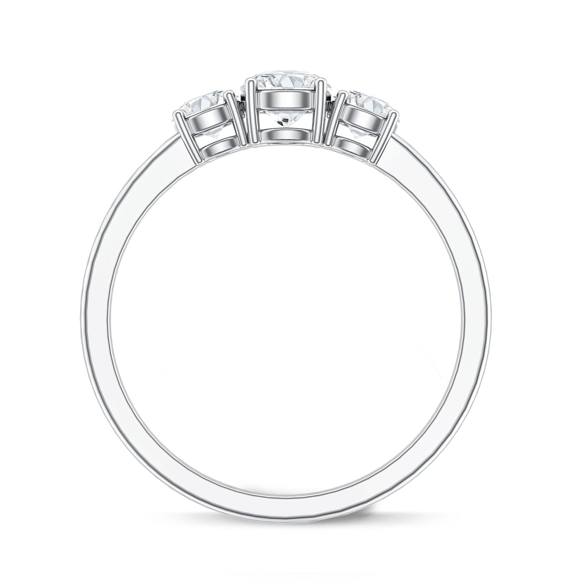 Natural Diamond 3 Stone Engagement Ring with Certificate