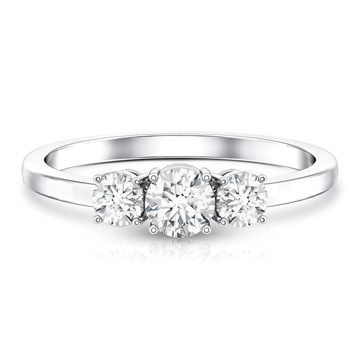 Natural Diamond 3 Stone Engagement Ring with Certificate