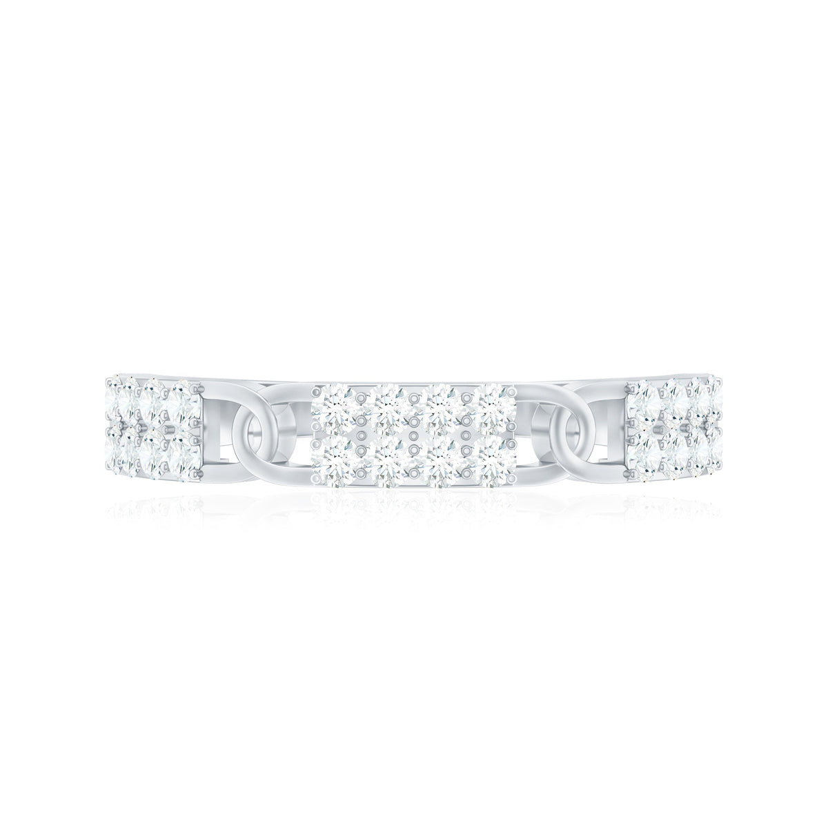 Certified Natural Diamond Interlock Half Eternity Band Ring