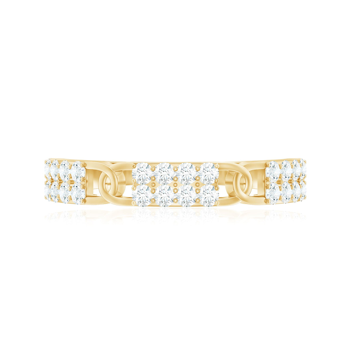 Certified Natural Diamond Interlock Half Eternity Band Ring