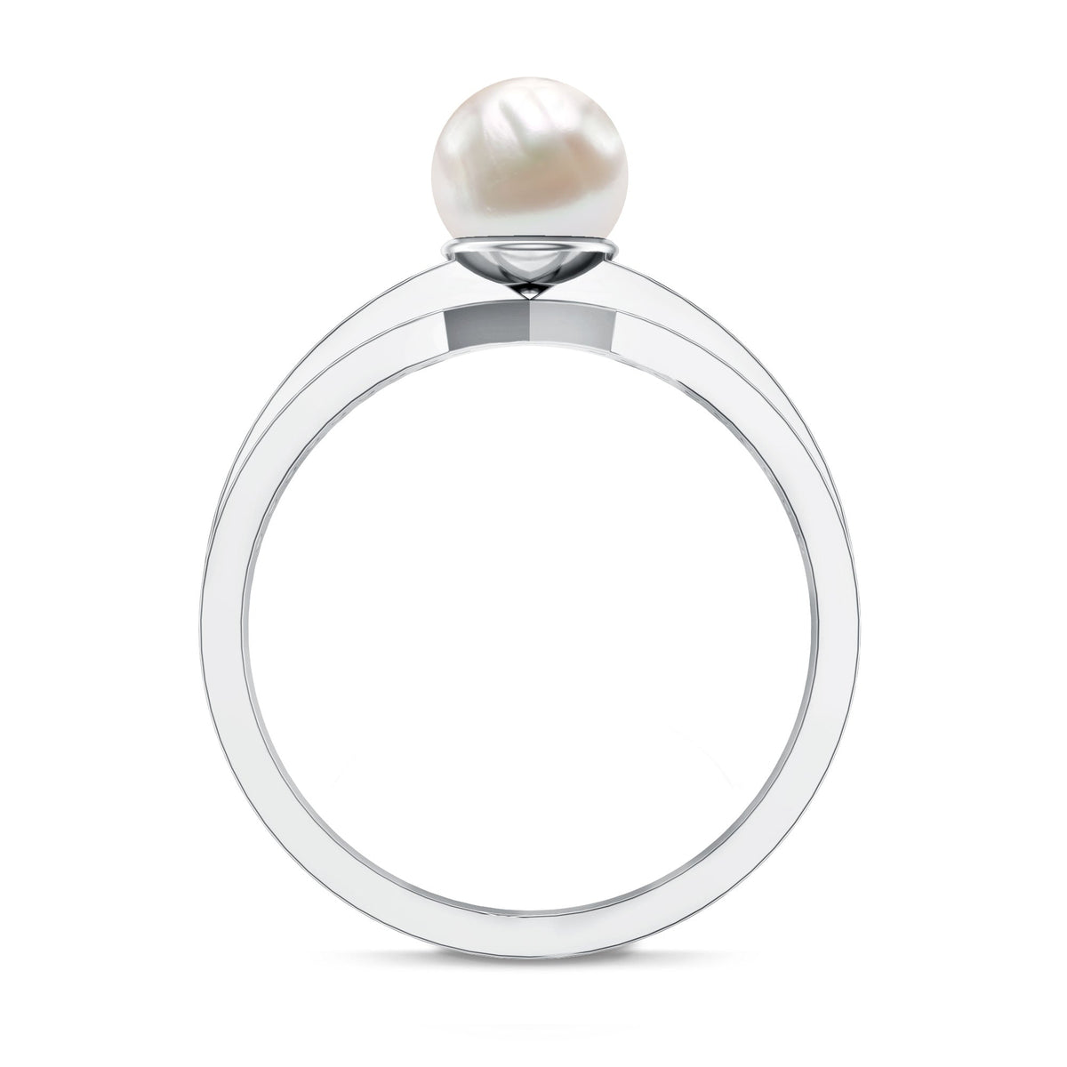 2.2 Carat Freshwater Pearl Engagement Ring with Diamond for Women