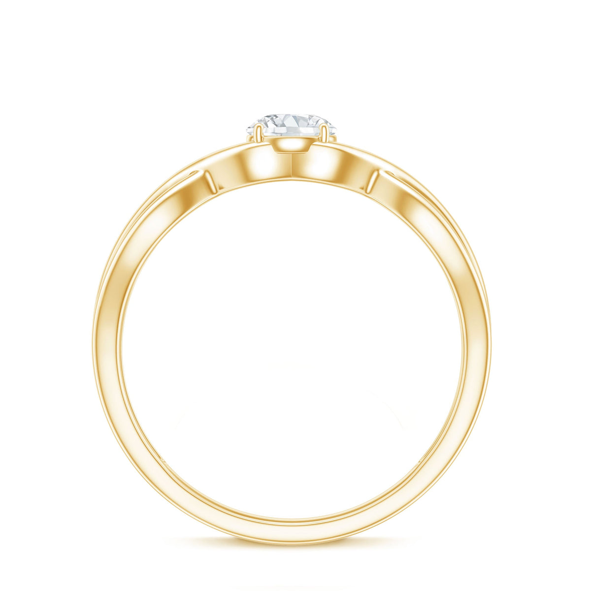 Round Moissanite Solitaire Promise Ring with Infinity Band