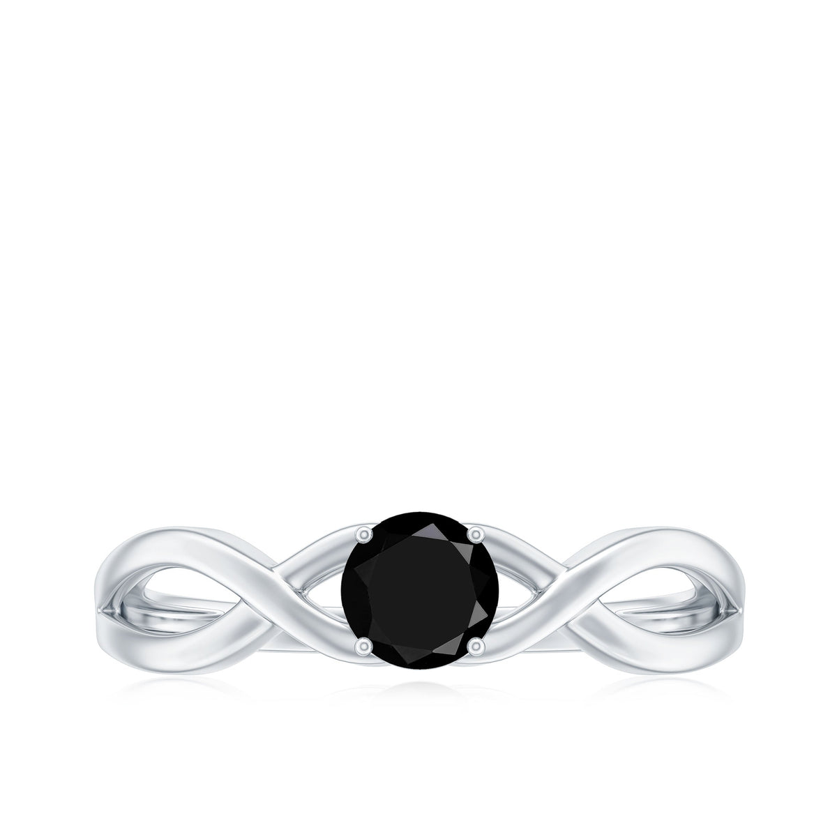 Natural Black Spinel Proposal Ring with Crossover Shank