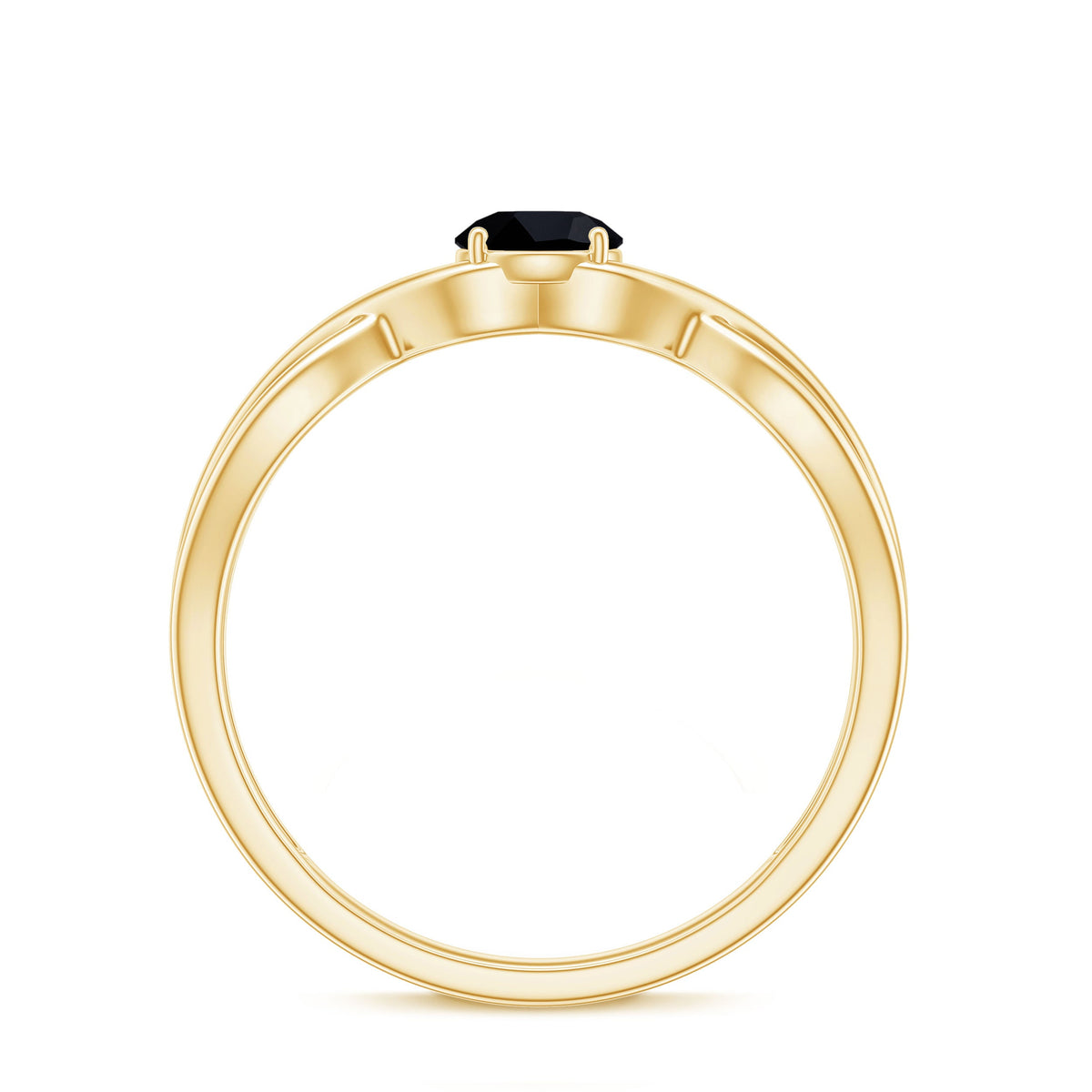 Natural Black Spinel Proposal Ring with Crossover Shank