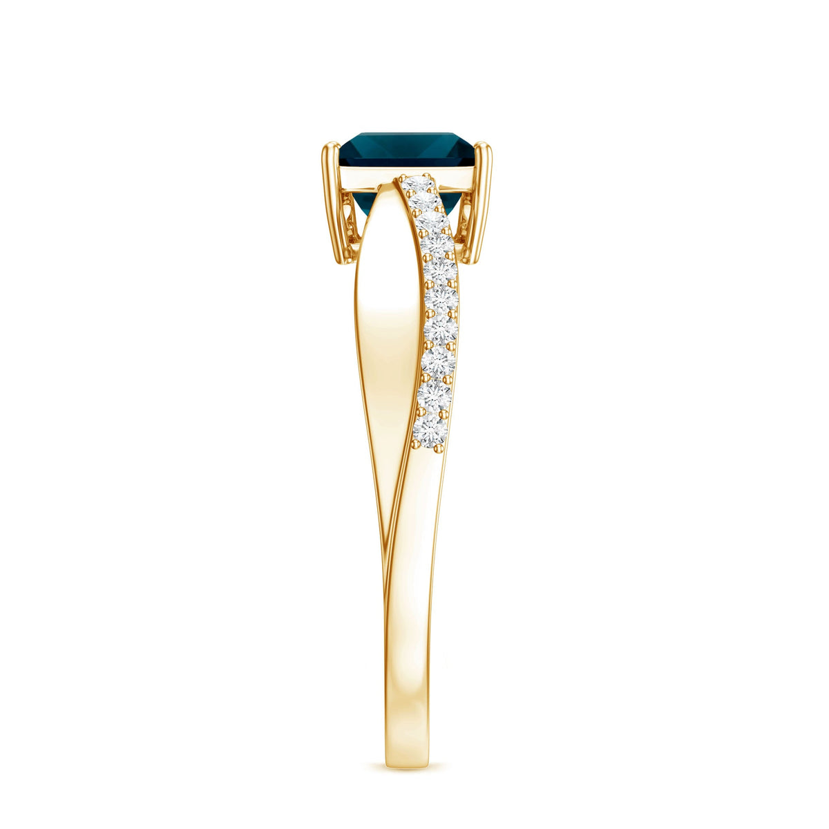 1 Carat Princess Cut London Blue Topaz Solitaire Engagement Ring For Women
