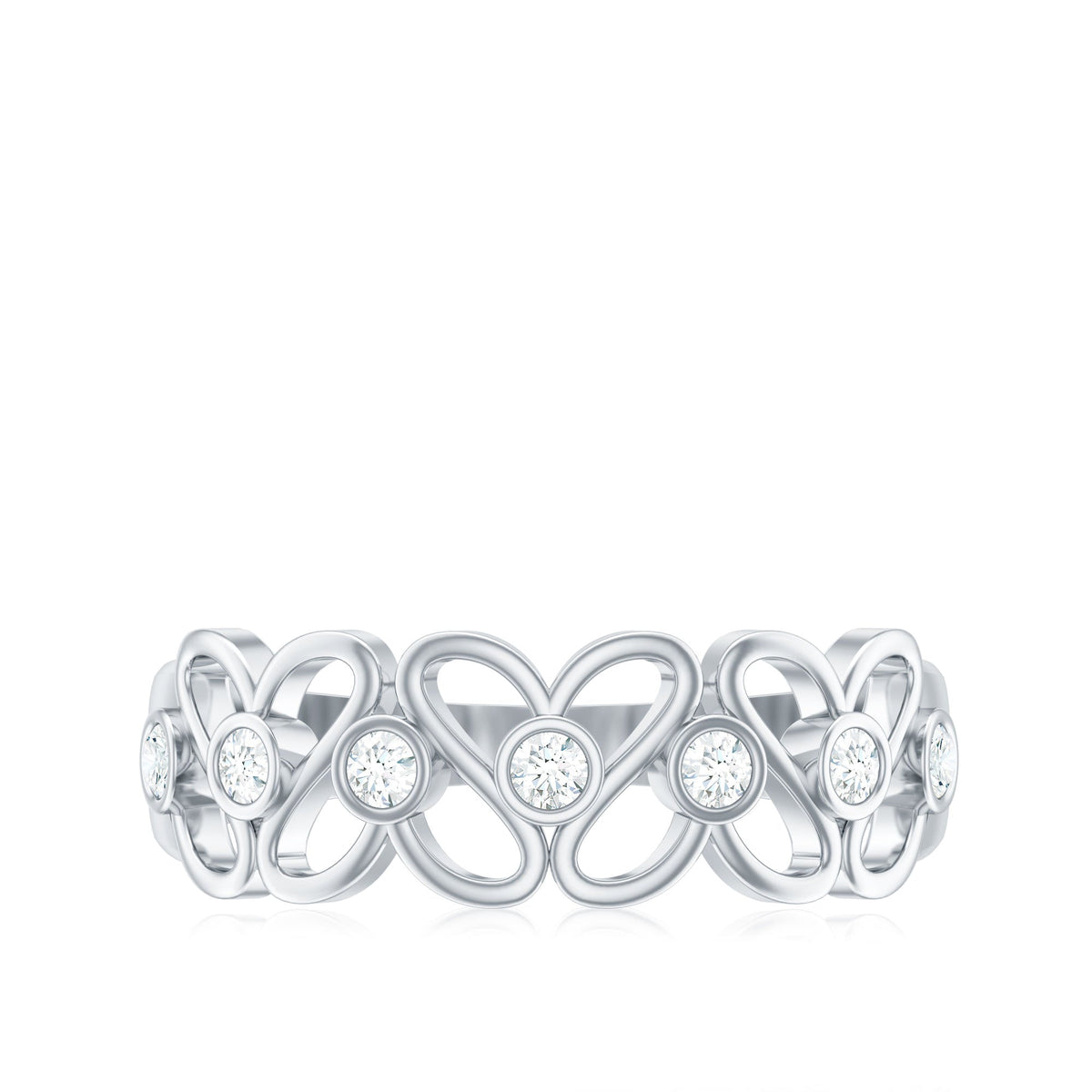 Contemporary Diamond Half Eternity Band Ring for Women