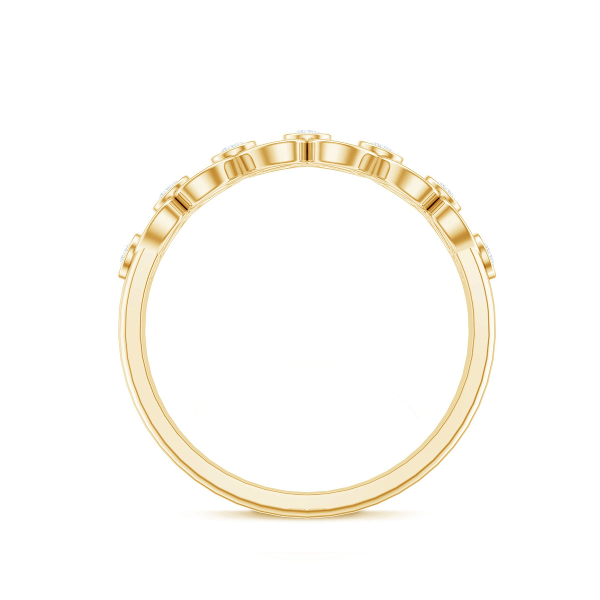 Contemporary Diamond Half Eternity Band Ring for Women
