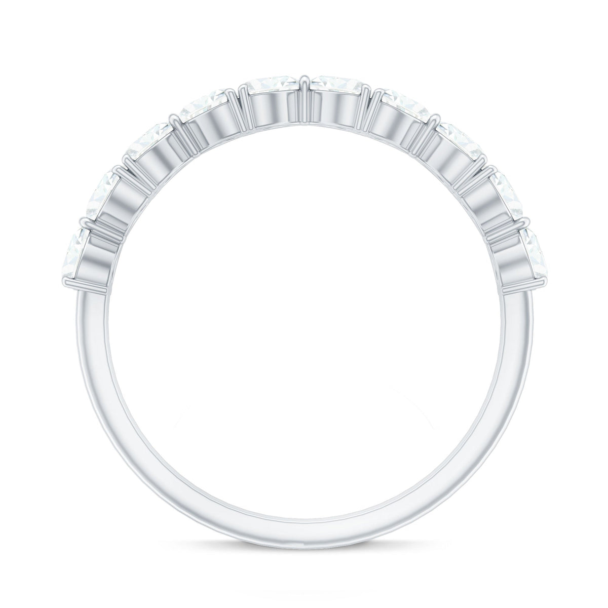Heart Shaped Moissanite Wedding Band for Women