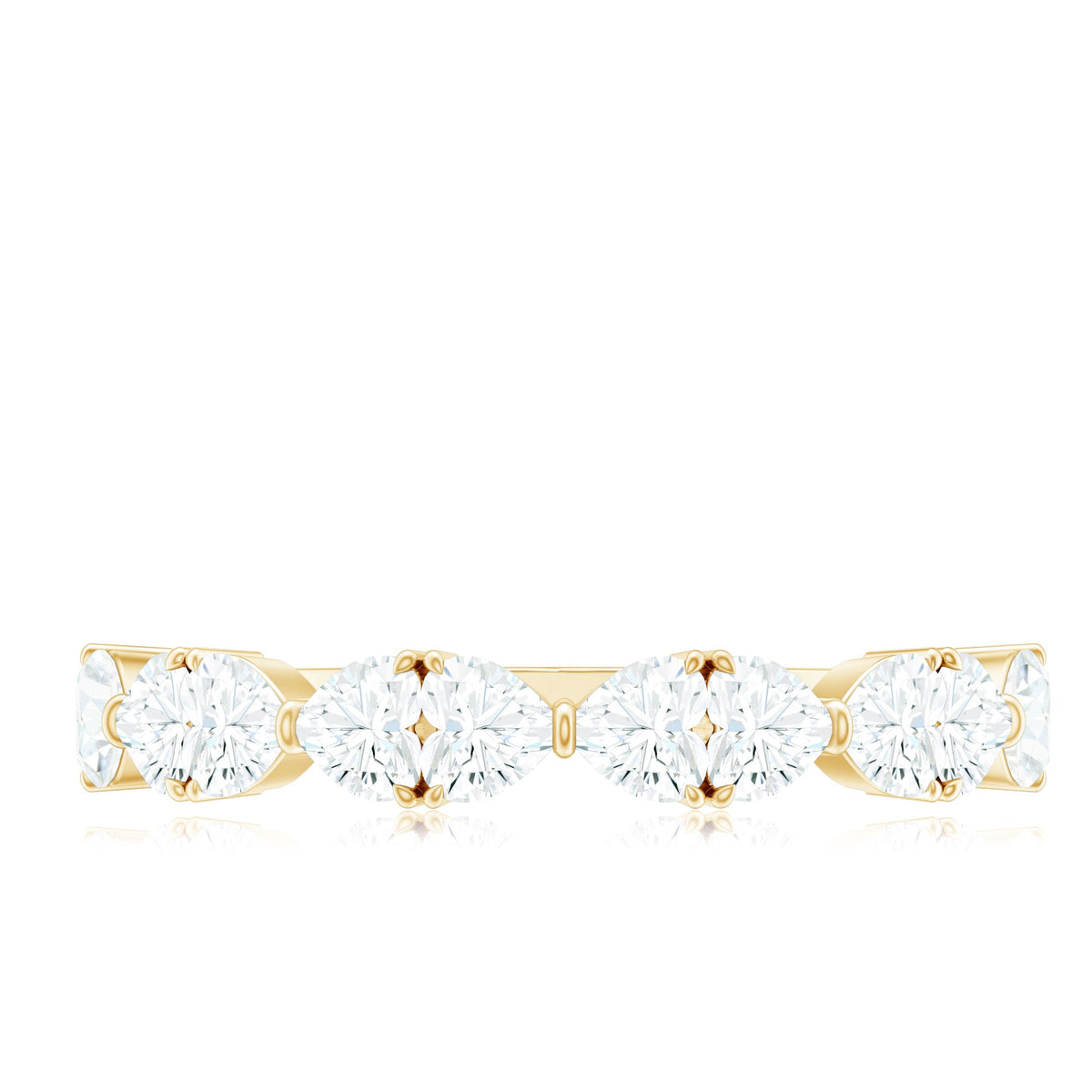 Heart Shaped Moissanite Wedding Band for Women