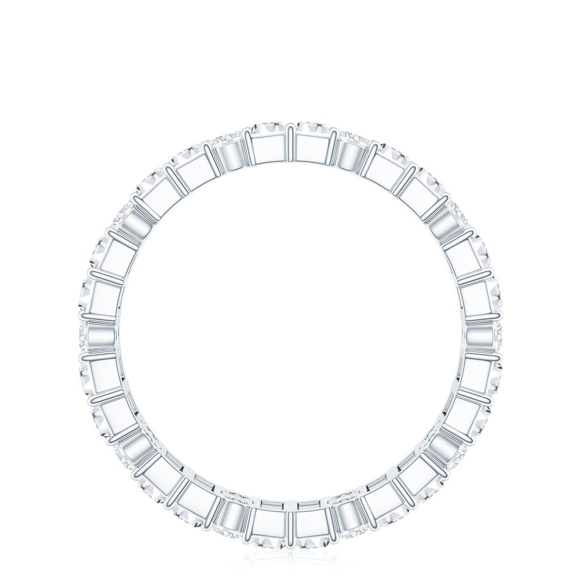 Round and Baguette Cut Moissanite Eternity Wedding Band