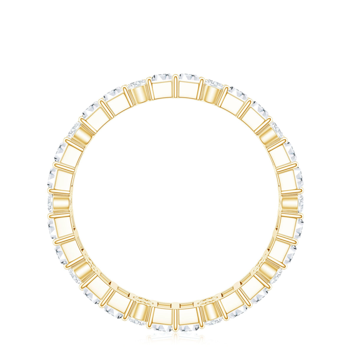 Round and Baguette Cut Moissanite Eternity Wedding Band