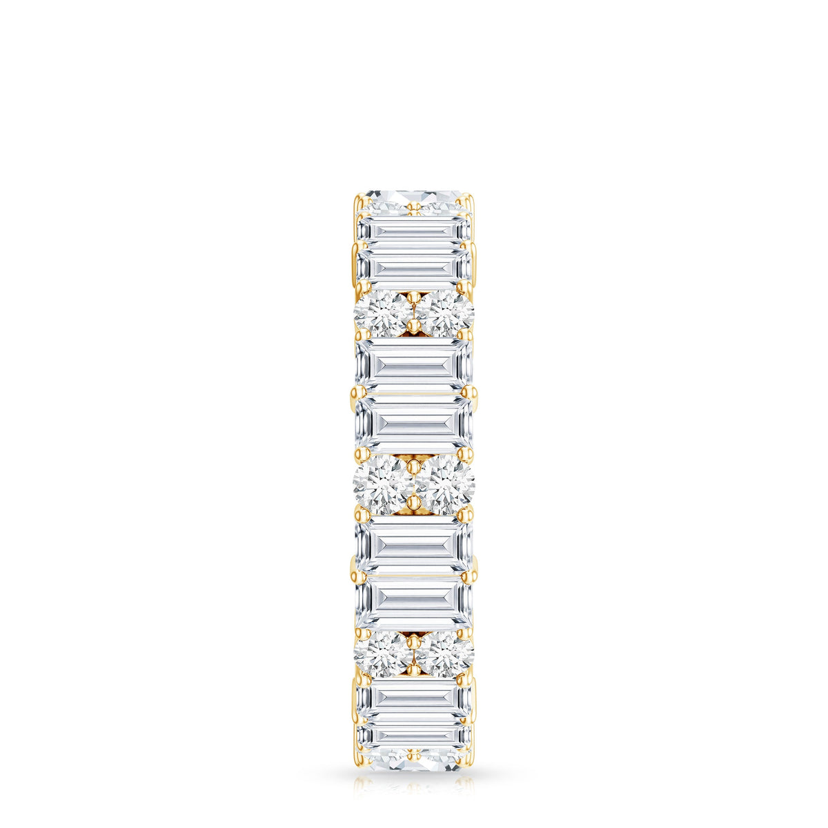 Round and Baguette Cut Moissanite Eternity Wedding Band