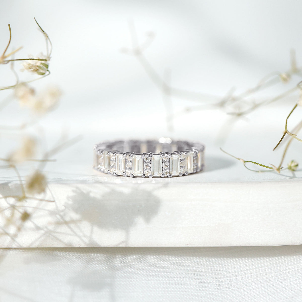 Certified Moissanite Wedding Anniversary Band for Women