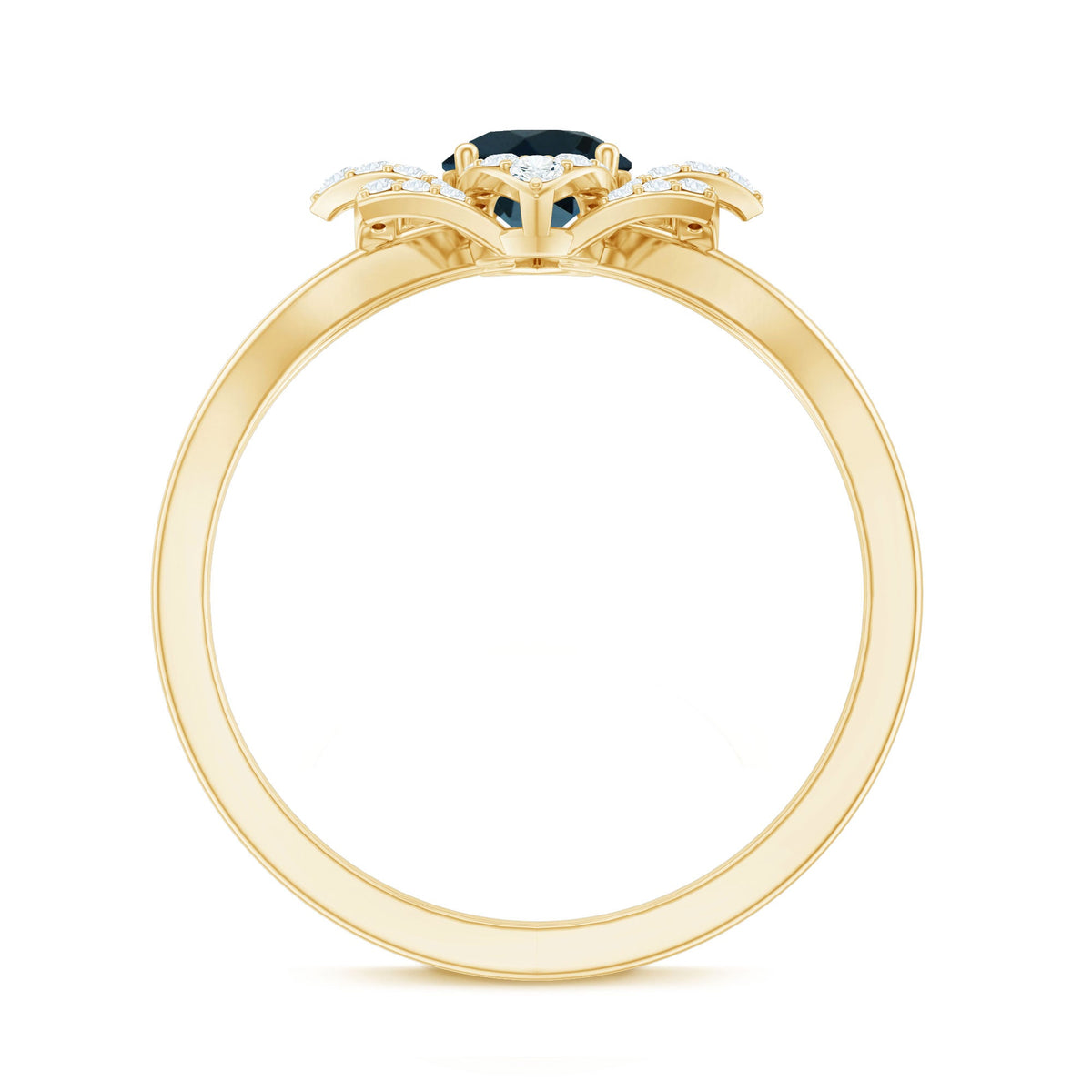 Flower Inspired London Blue Topaz and Diamond Engagement Ring