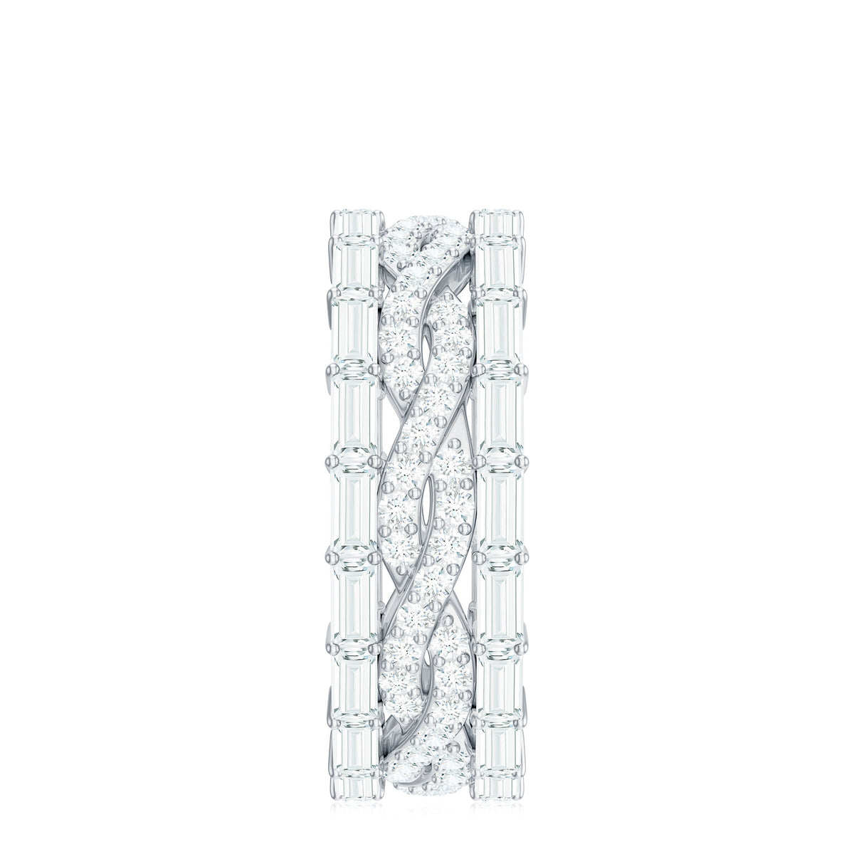 Certified Thick Moissanite Infinity Wedding Band Ring