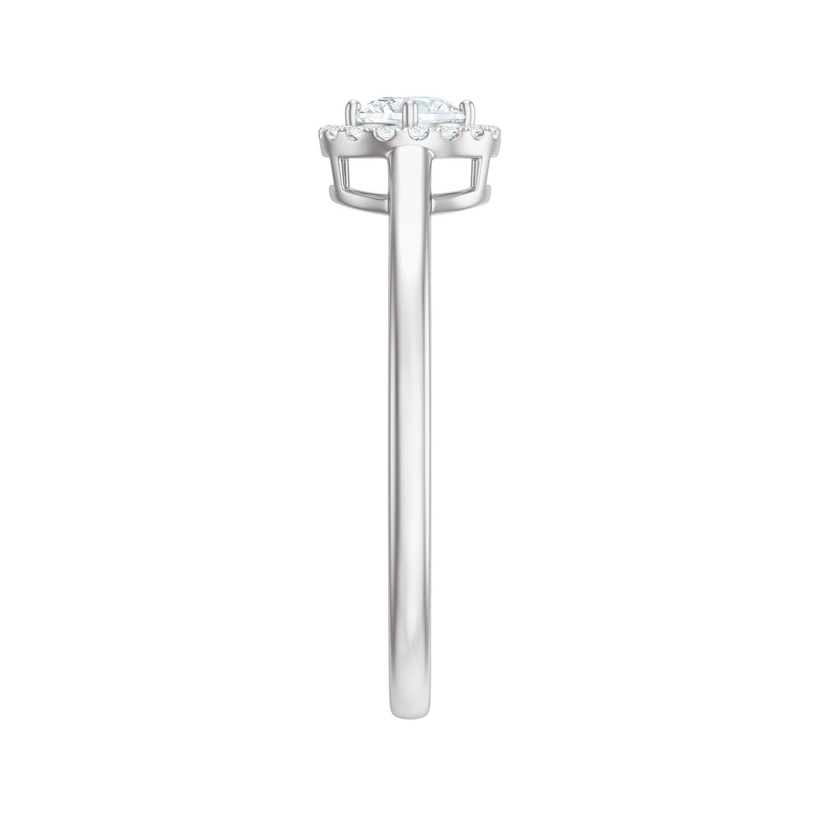 Certified Moissanite Promise Ring for Her with Halo