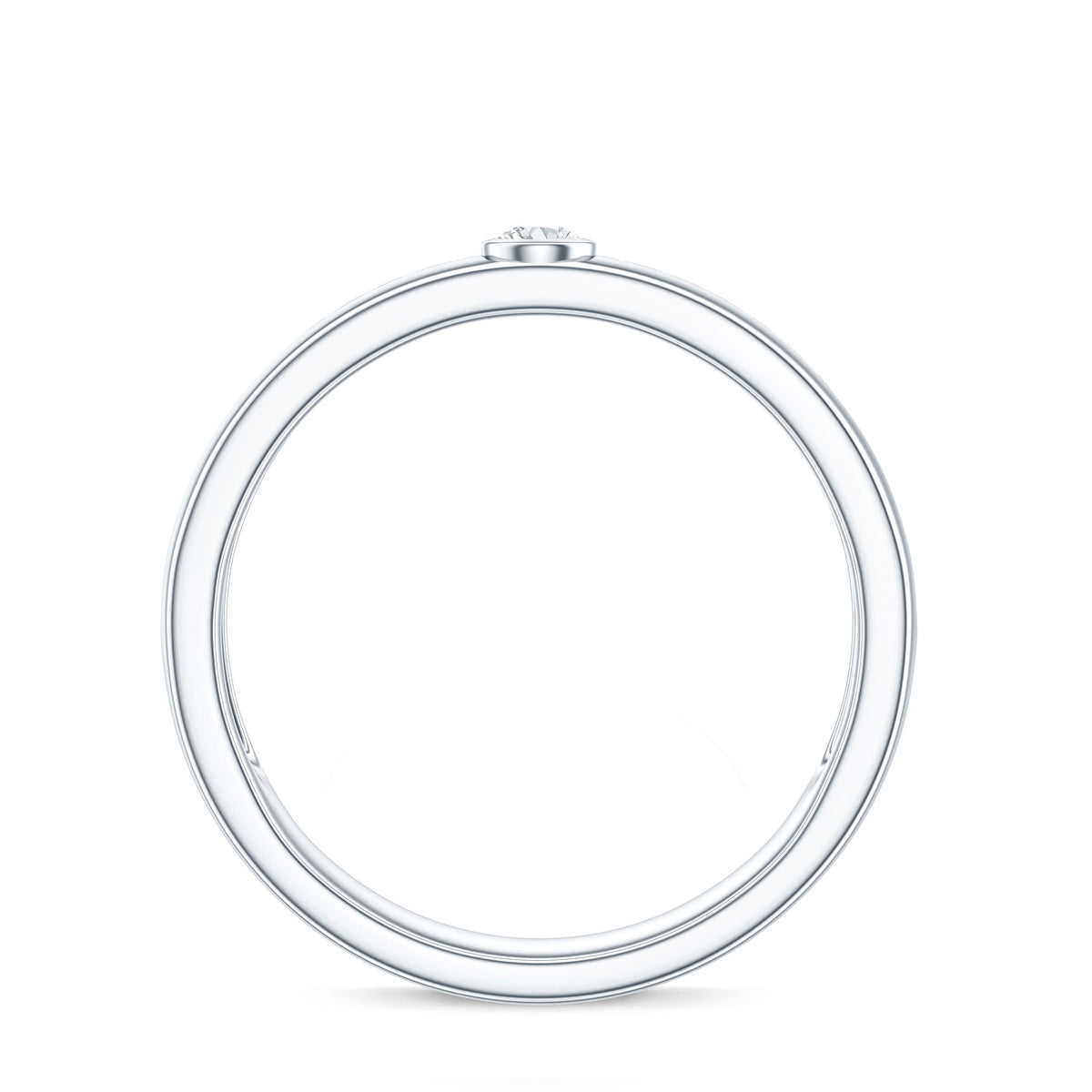 Bezel Set Moissanite Unisex Wedding Band Ring