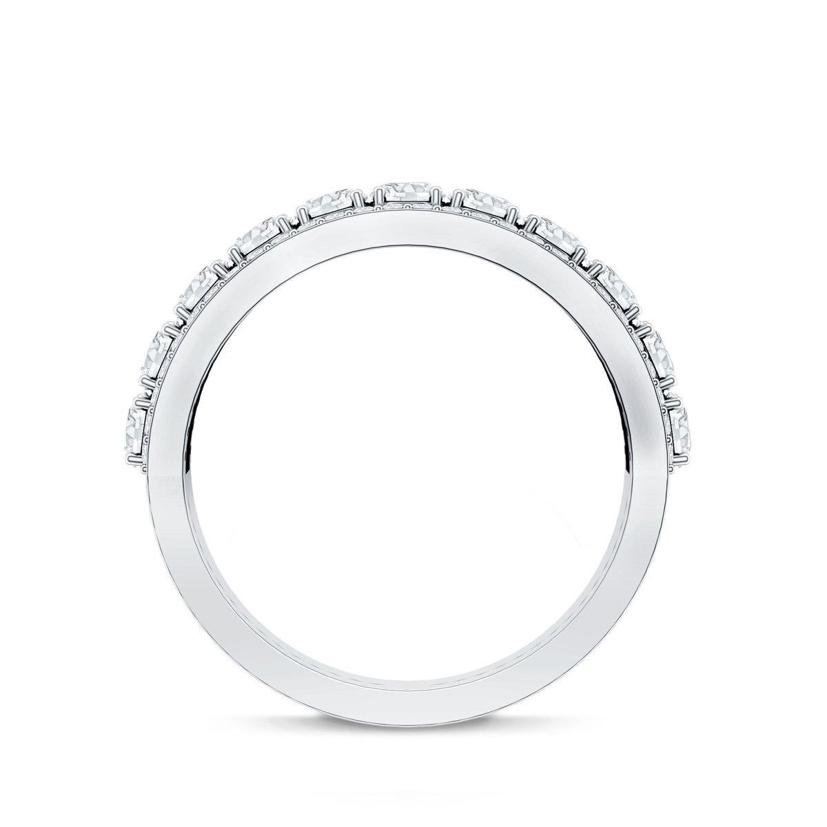 Certified Moissanite Wedding Anniversary Band Ring for Women