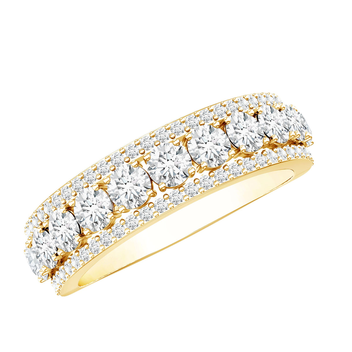 Certified Moissanite Wedding Anniversary Band Ring for Women