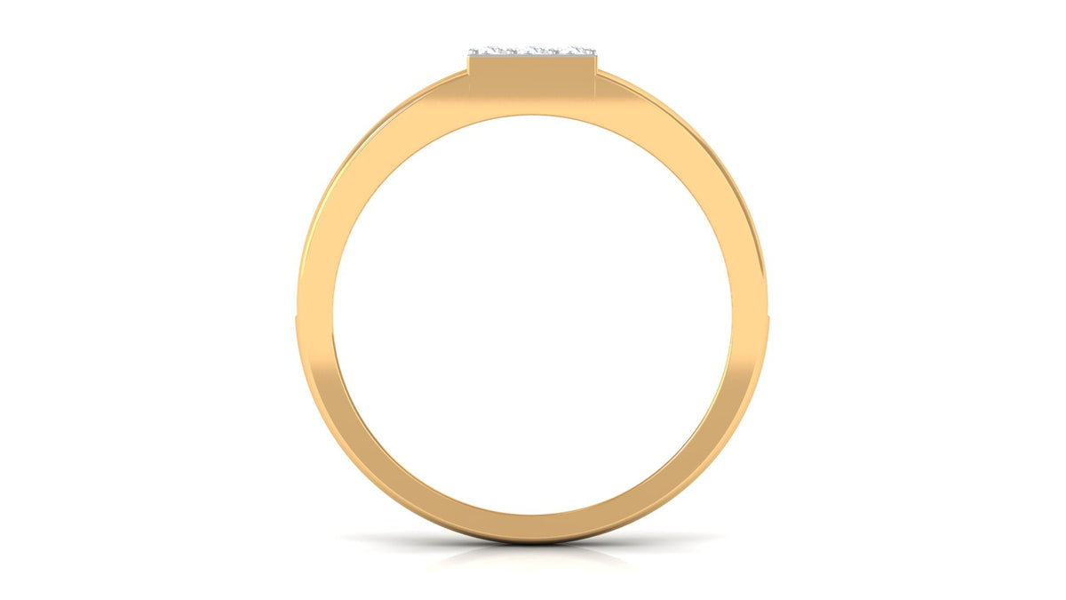 Certified Real Diamond Mens Engagement Band with Black Enamel
