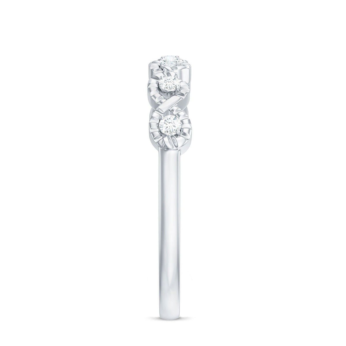 Real Diamond Half Eternity Infinity Ring