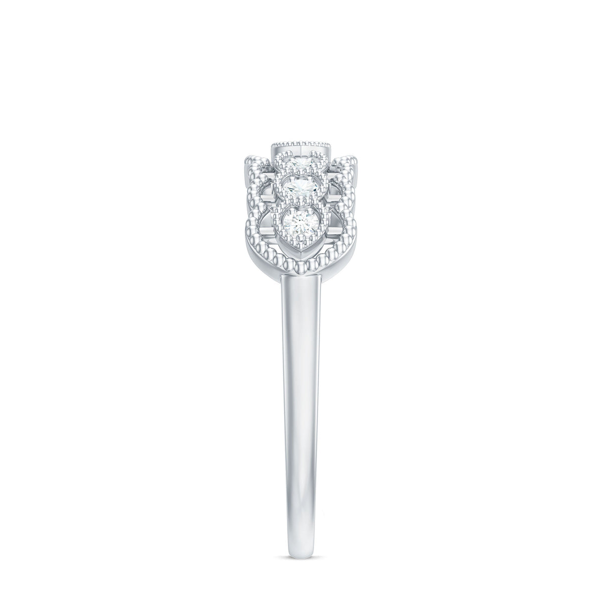 Vintage Inspired Natural Diamond Anniversary Ring