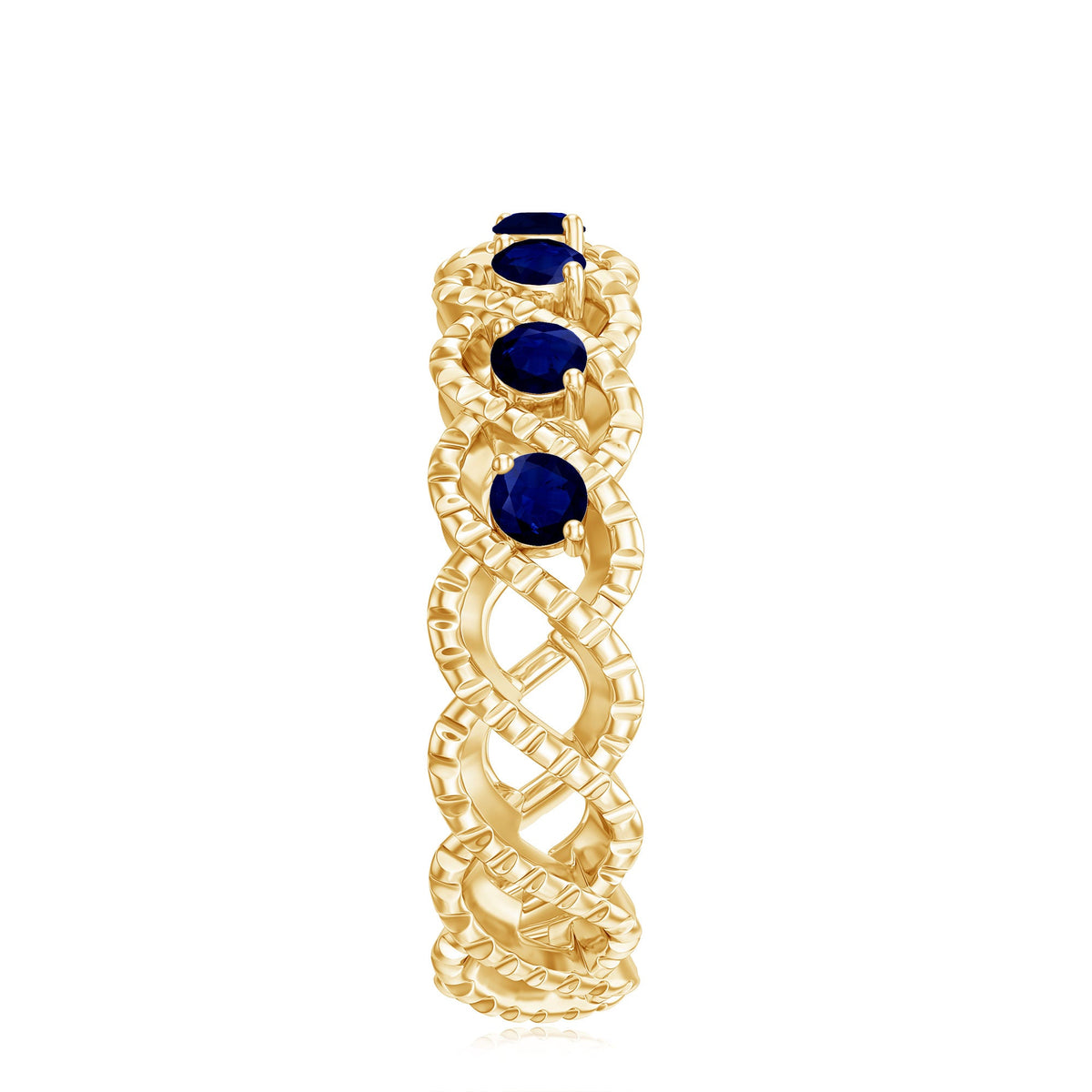 Natural Blue Sapphire Infinity Band For Anniversary