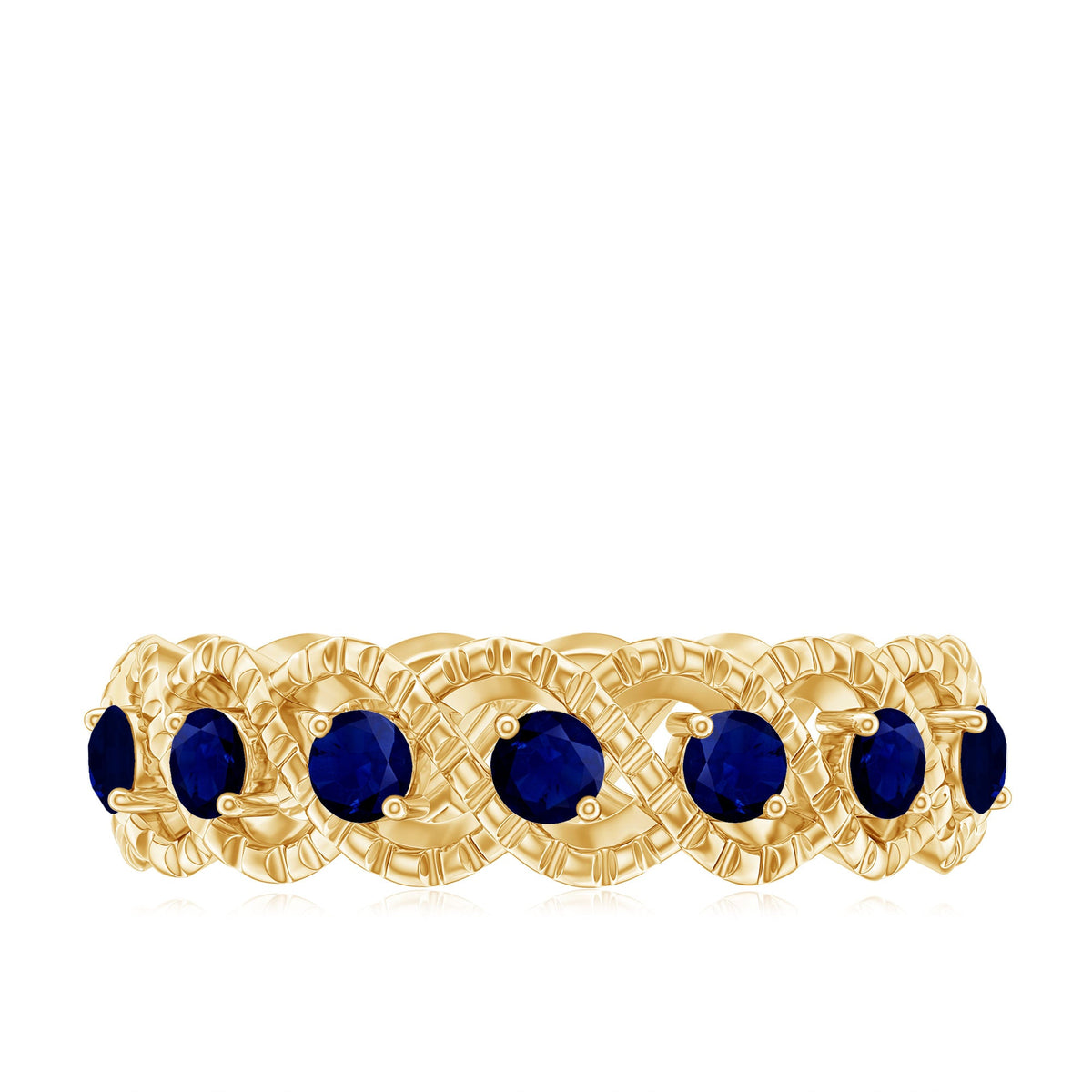 Natural Blue Sapphire Infinity Band For Anniversary