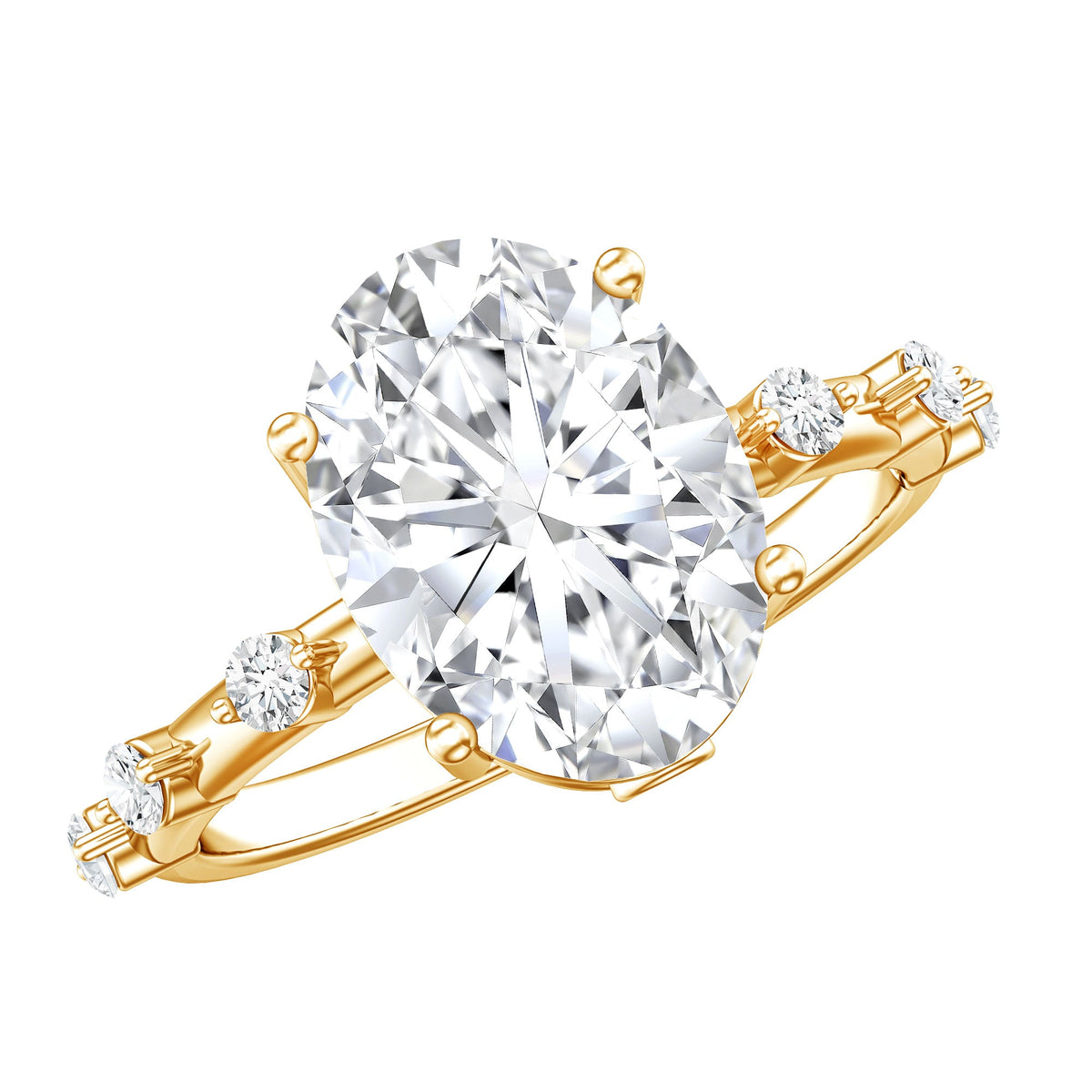 3 Carat Oval Lab Grown Diamond Solitaire Engagement Ring with IGI Certificate