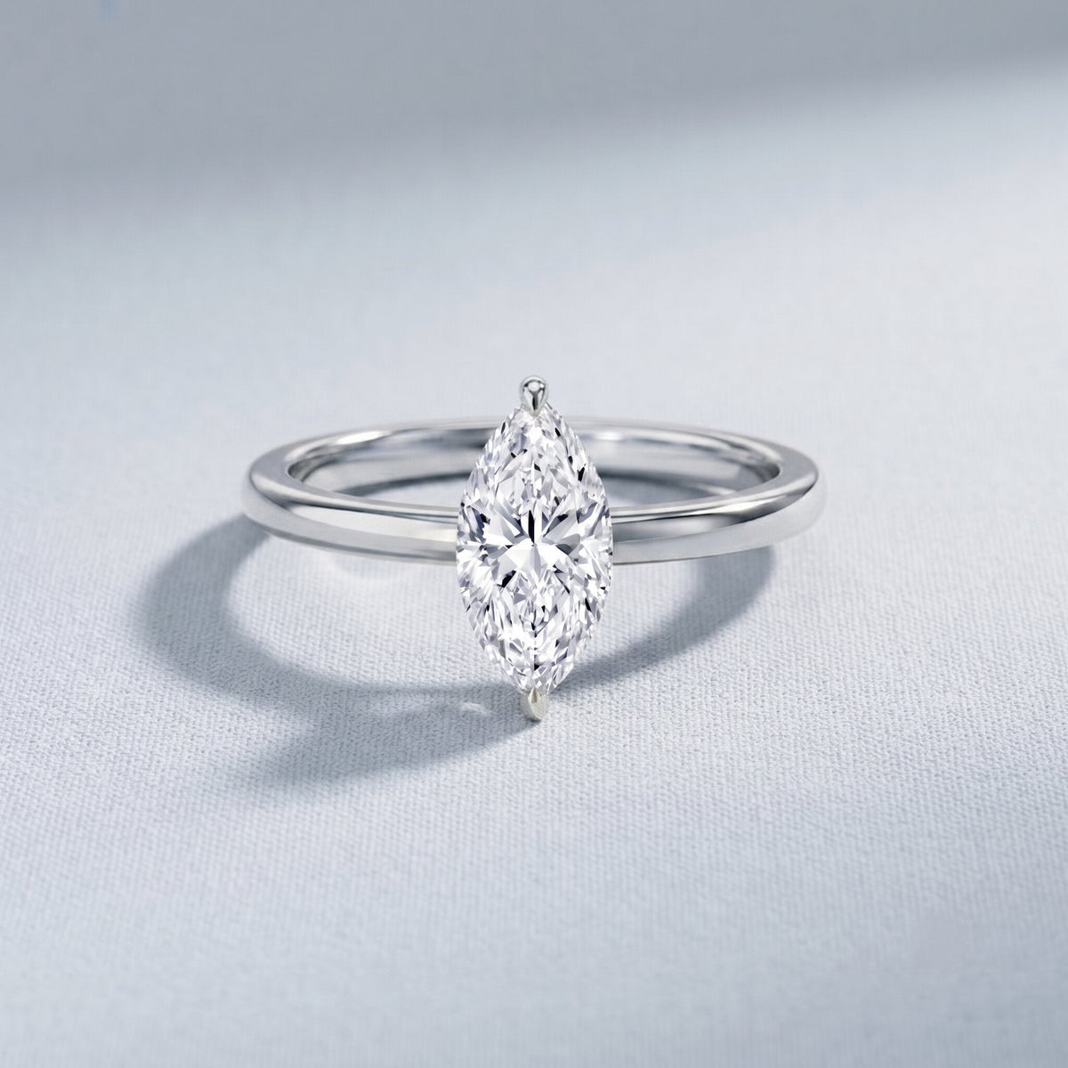 IGI Certified Lab Grown 1 Carat Diamond Marquise Engagement Ring Solitaire