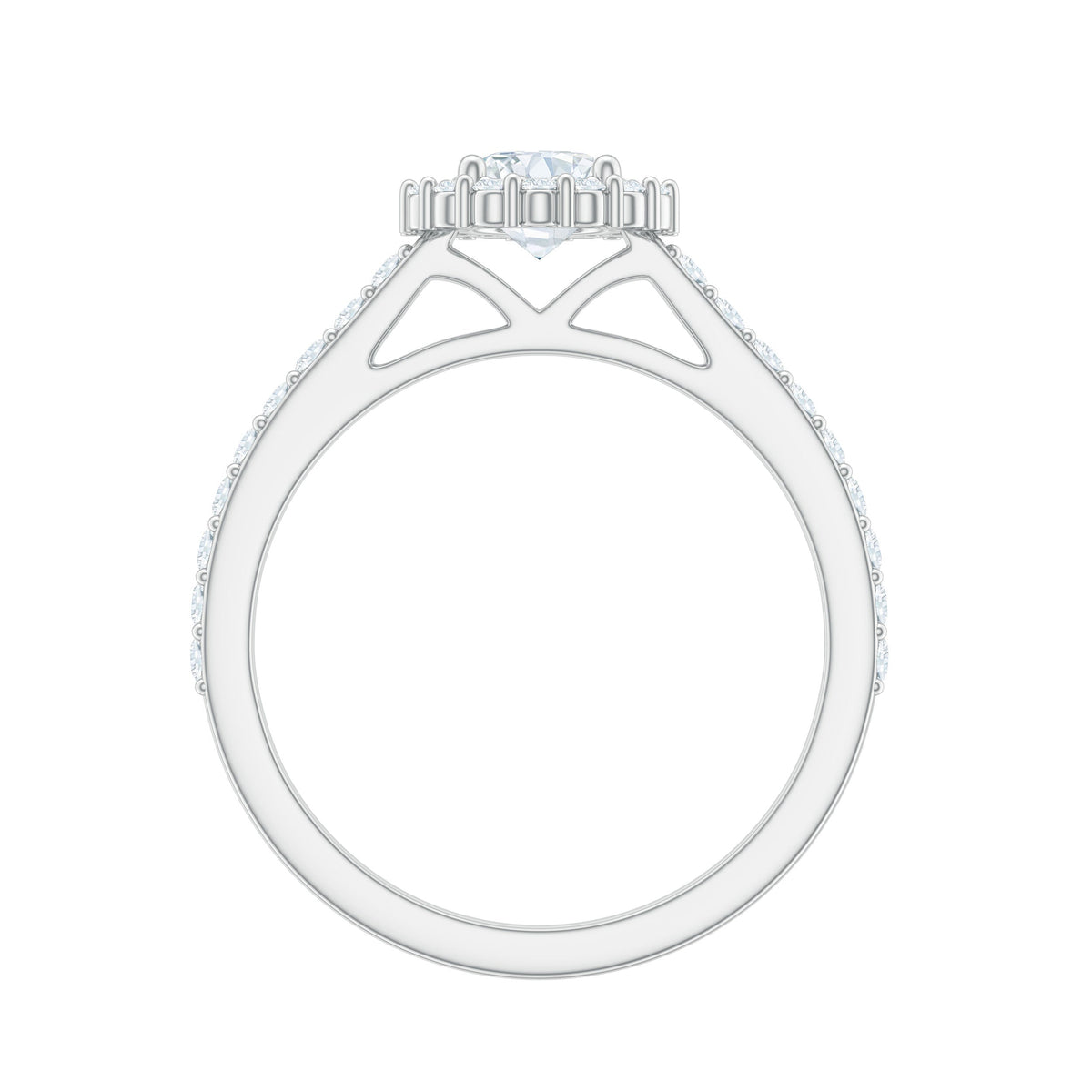 Classic Moissanite Halo Engagement Ring for Women