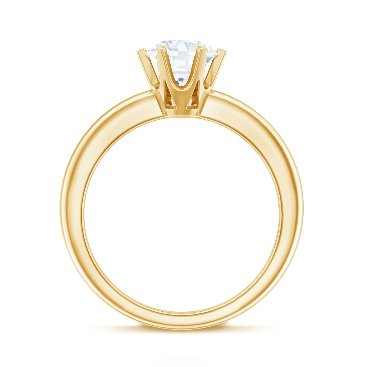 Certified 1 CT Moissanite Round Solitaire Engagement Ring