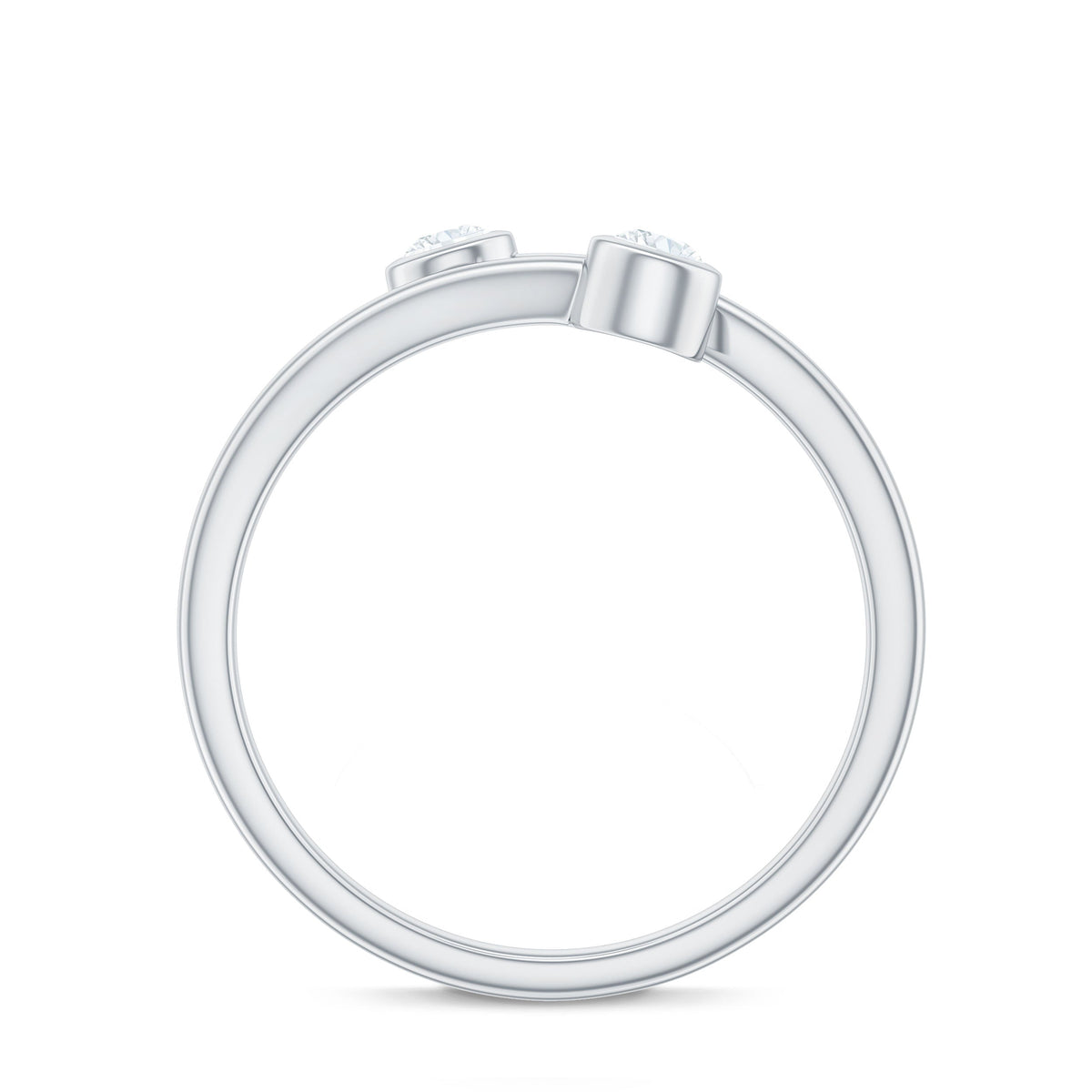 Natural Diamond 2 Stone Promise Ring in Wrap Style