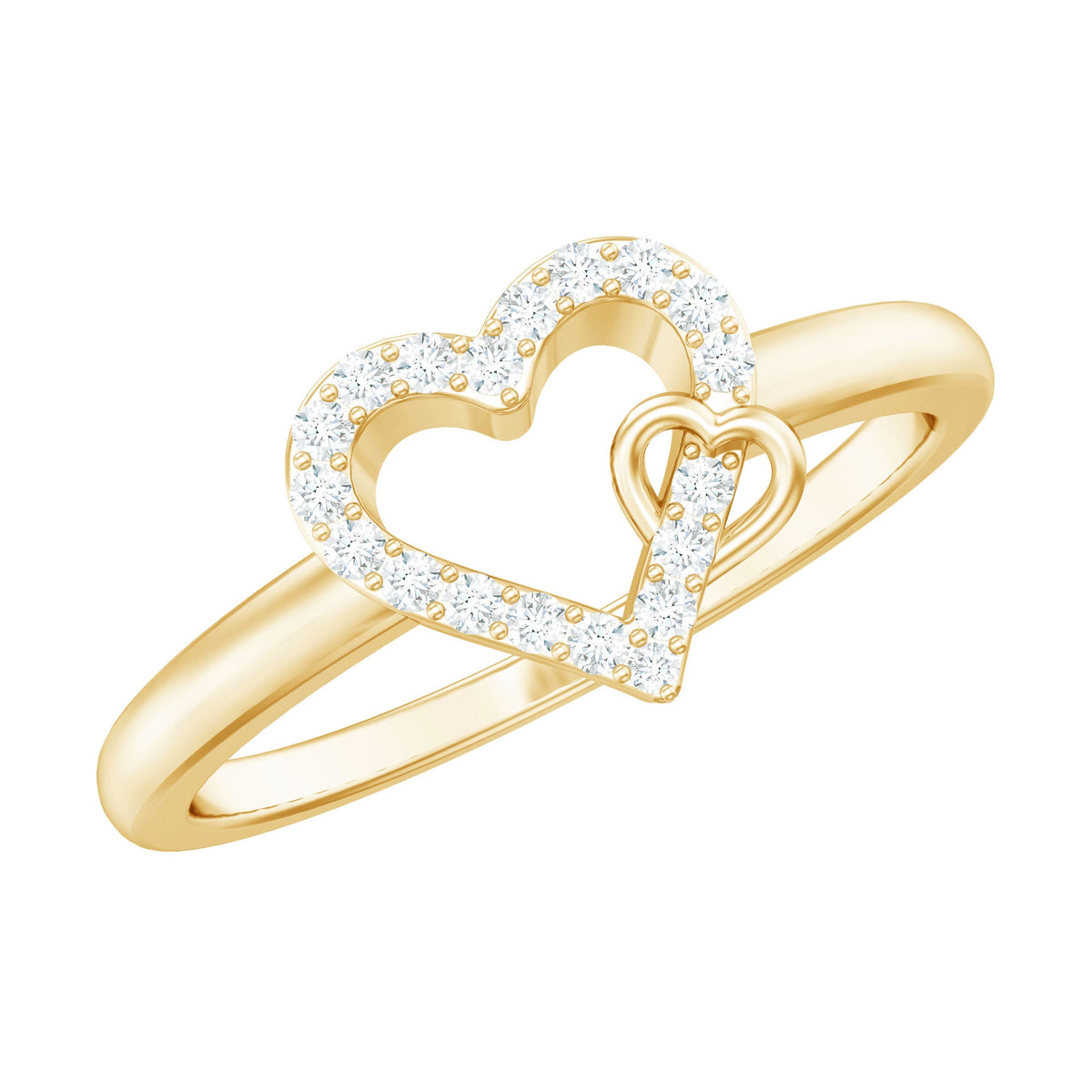 Certified Diamond Open Heart Promise Ring