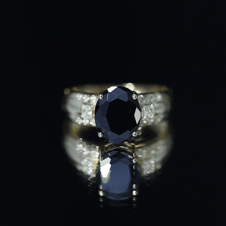 Certified 4.2 Carat Lab Grown Black and White Diamond Statement Engagement Ring