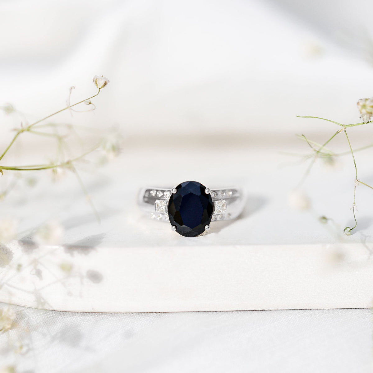 Certified 4.2 Carat Lab Grown Black and White Diamond Statement Engagement Ring